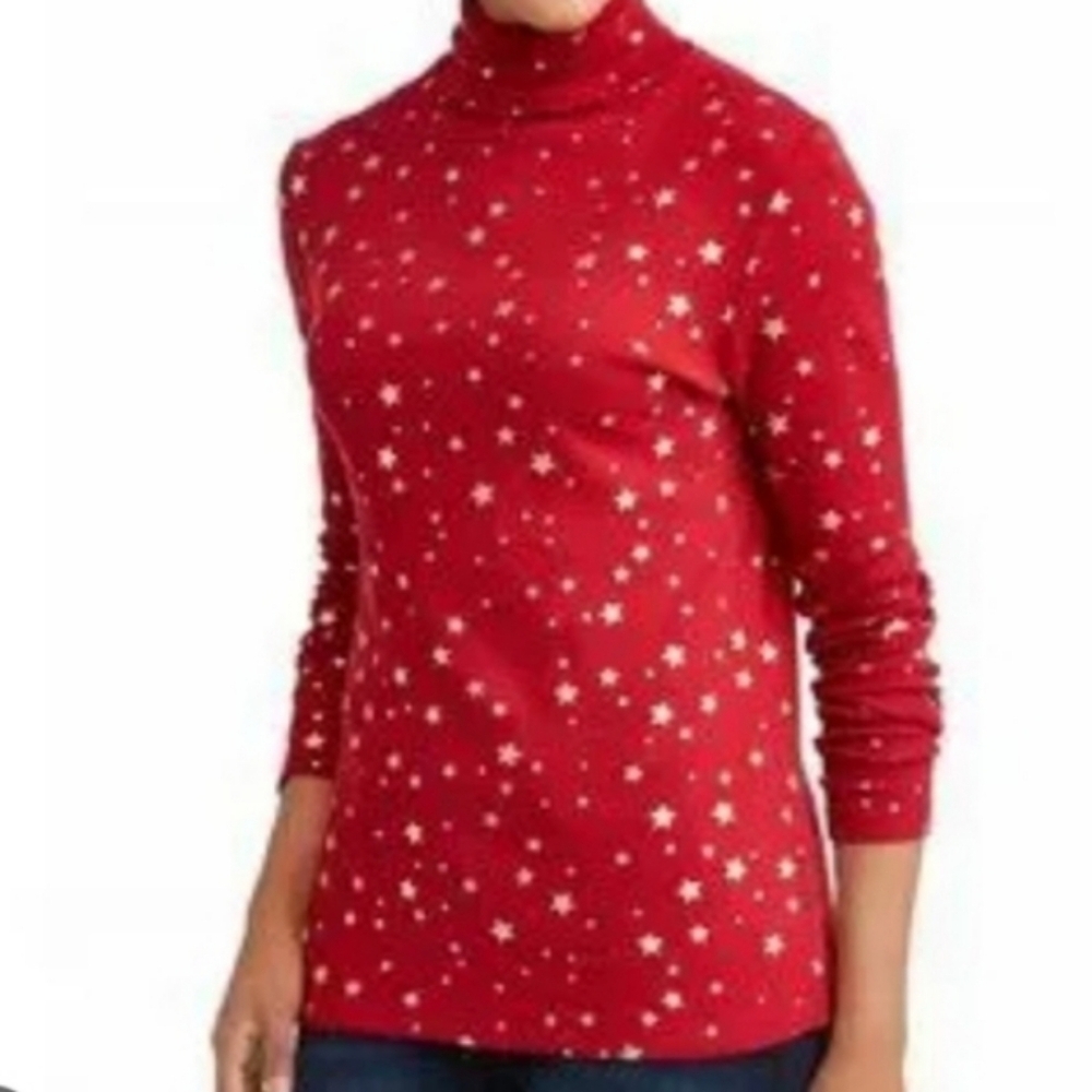 -- Time and Tru Red and Gold Long Sleeve Tee Women's Size Large